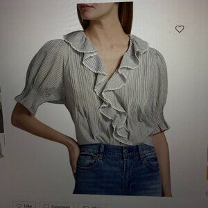 DOEN Sz L Henri Top in Blue Stripe